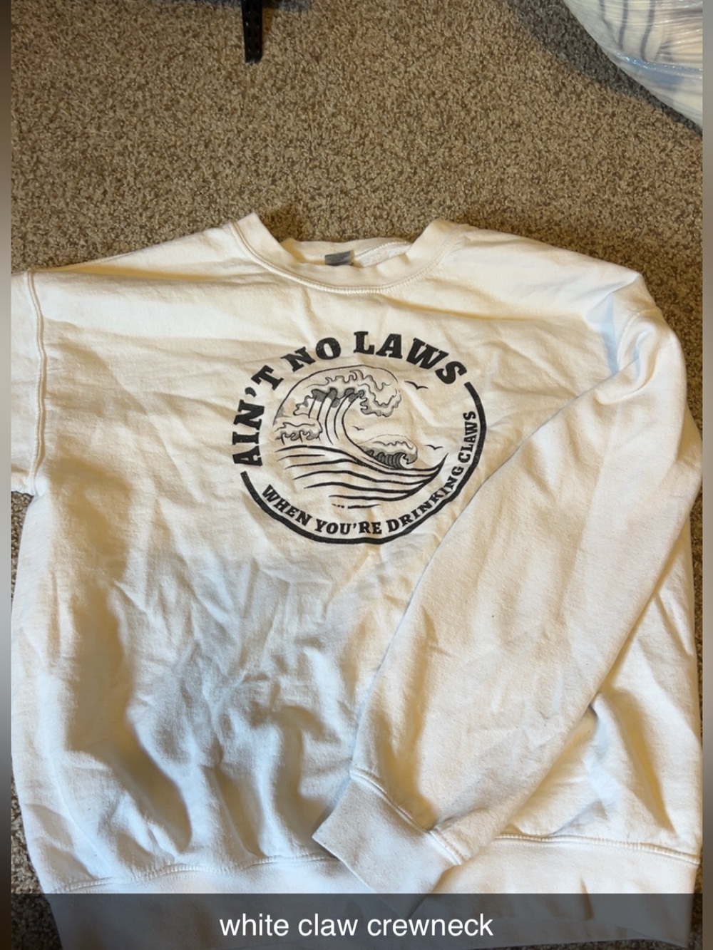 White Claw Graphic Crewneck Sweatshirt - White